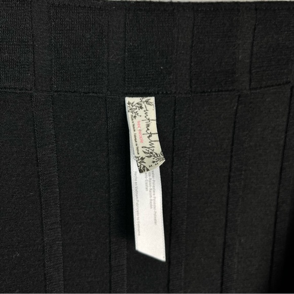 Free People Black Beside Me Square Neck Long Sleeve Ribbed Snap Bottom Bodysuit - Picture 5 of 6